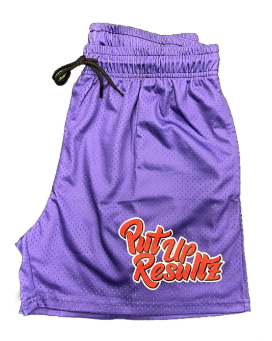 Purple Mesh PUR Logo Shorts
